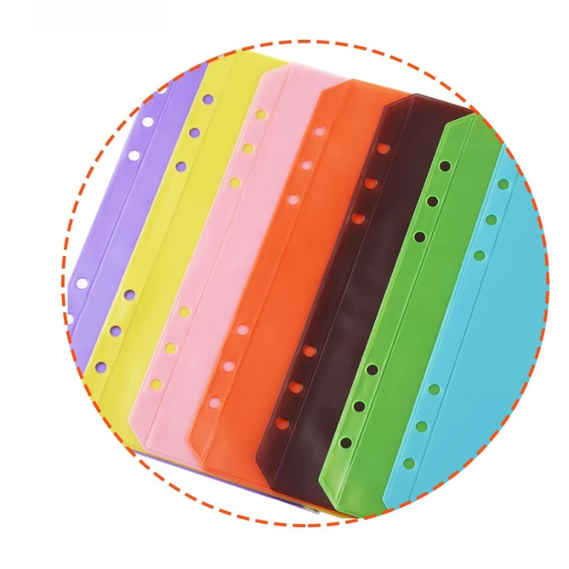 10PCS Single Pocket Plastic Divider Set - A5/A6 Size, Fits For Standard 3-Ring Binders - Great for Organizing Documents & Files