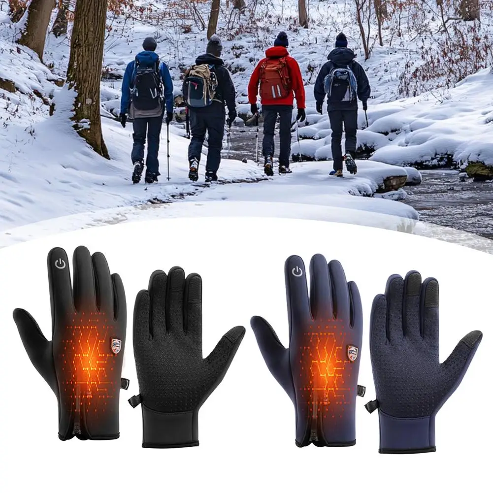 

NEW Electric Heating Gloves Thickened USB Rechargeable Ski Gloves Winter Warm Windproof Touchscreen Gloves For Outdoor Cycling