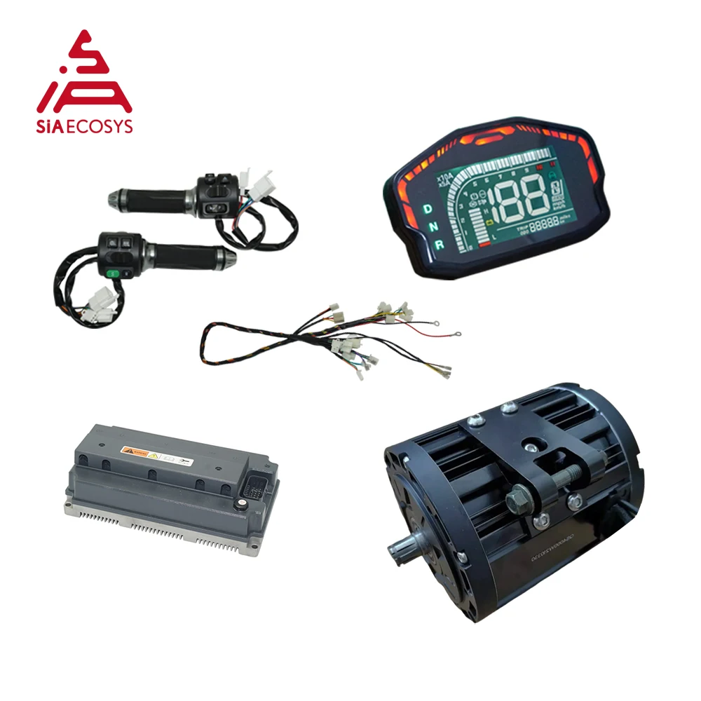 

QSMOTOR 138 4000W 90H 7500W Max Continuous 72V 110KPH Mid Drive Motor Conversion Kit with Wire Harness EM200-2SP Controller