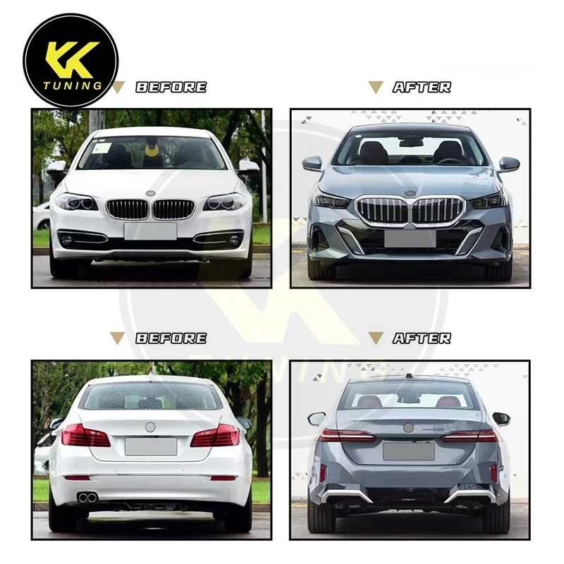 Kit Bodi Keluaran Baru Aksesori Bumper Mobil untuk BMW 5 Seri F10 F18 2011-2017 Peningkatan Ke G60 G68 2024 + Body Kit M-tech