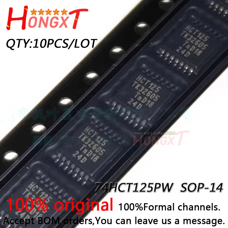 

10 шт., новинка 100%, модель 74HCT125PW HCT125 SOP-14.Chipset