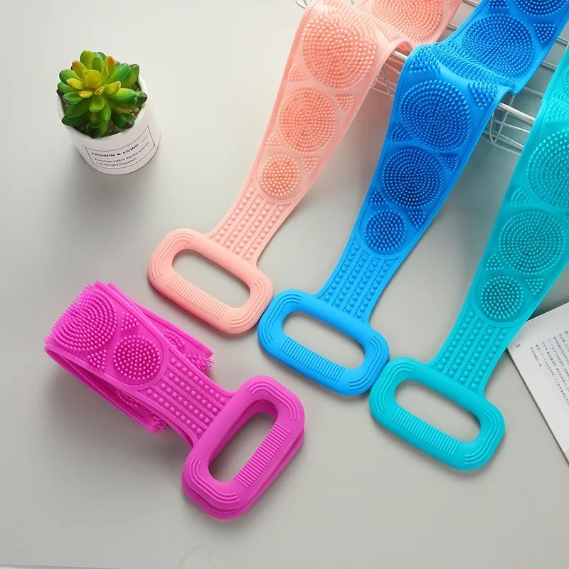 Body Sponge Silicone Brushes Bath Towels Scrubber Rubbing Back Peeling Massage Shower Belt Extended Skin Clean Brushes