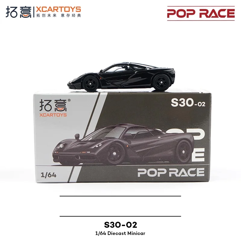 S30-02 Xcartoys x POP RACE 1:64 F1 Jet Black Diecast Model Car #2