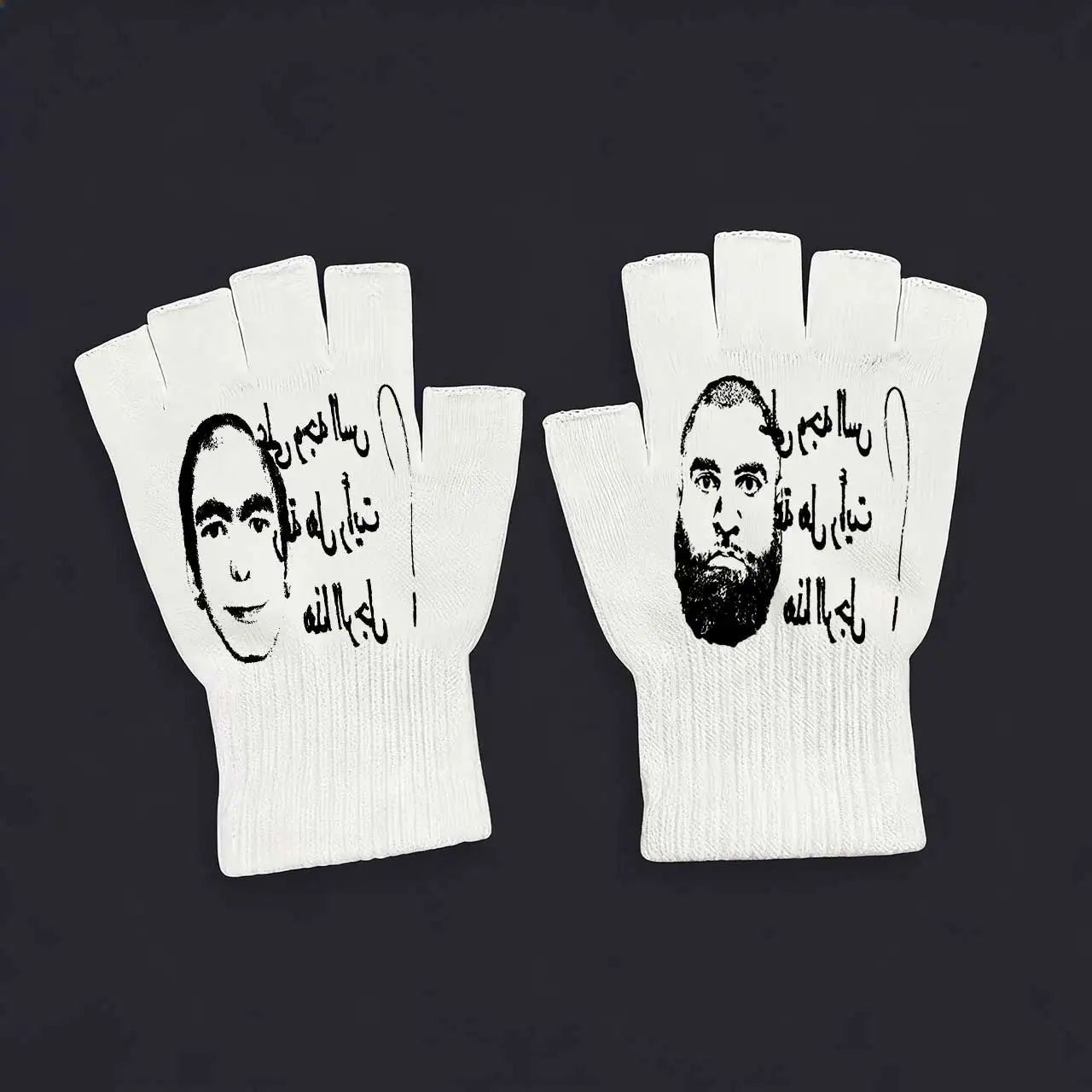 Y2K Retro Printed Fingerless Gloves - High Street Knitted Touchscreen Gloves Ins Trendy Same Style view 5