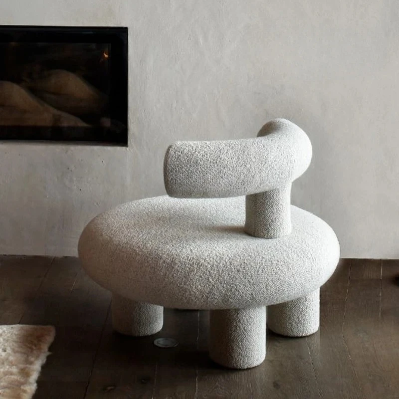 TT Light Luxury Minimalist Lamb Wool Lazy Leisure Chair Living Room Bedroom Fun Couch