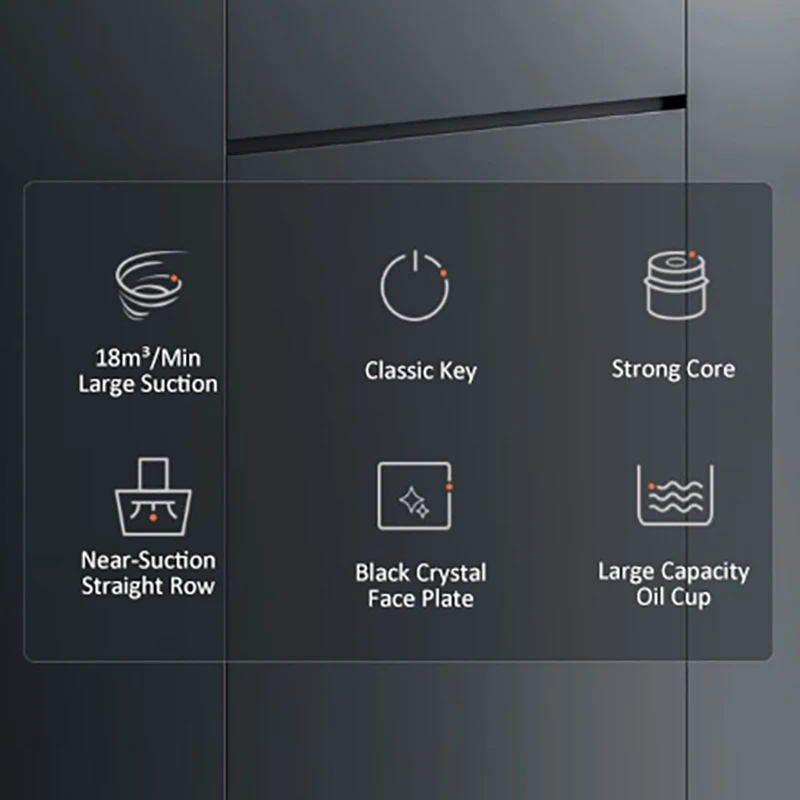 Range Hood Touch Screen Side Suction Range Hood 18 Cubic Meter Large Suction Power Household Range Hood