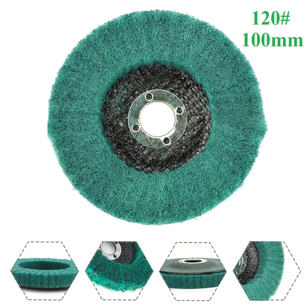 1PC 4in Metal Abrasive Polishing Buffiing Wheel 320 Grit Right Angle Grinder Accessories For Angle Grinder Polishing Finishing