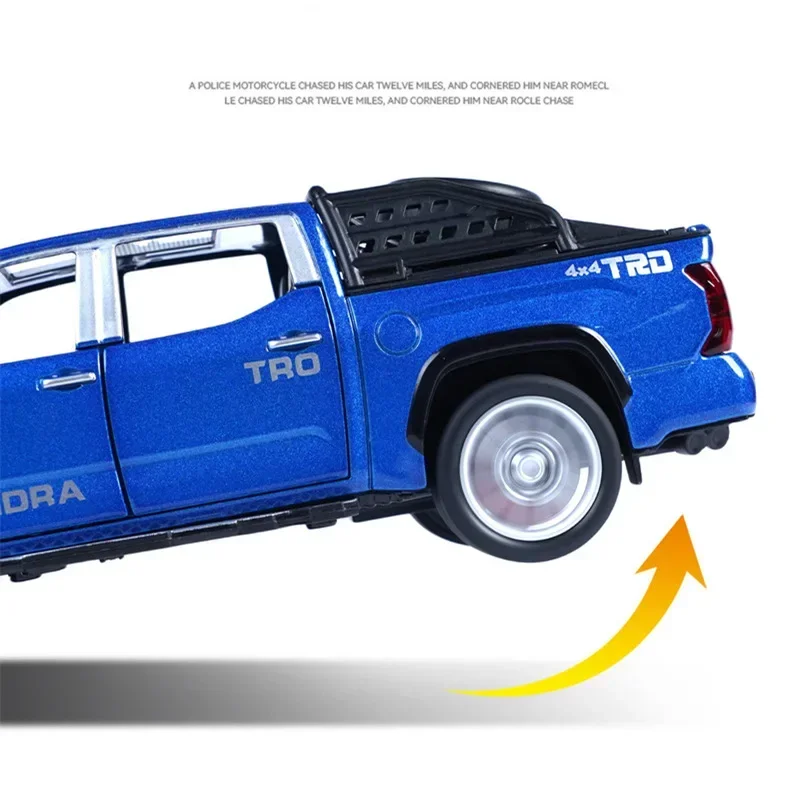 Tundra-Alloy Pickup Car Model for Children, 1:32, Diecast, Metal, Veículos Off-Road, Simulação, Som e Luz, Toy Gift