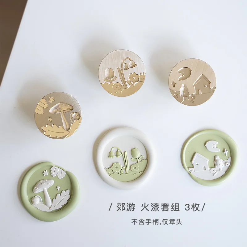 New 3D Brass Wax Seal Stamp Head Music Record Ellipse Embossed Seal Toy For DIY Scrapbook Envelope Invitation Wedding Gifts