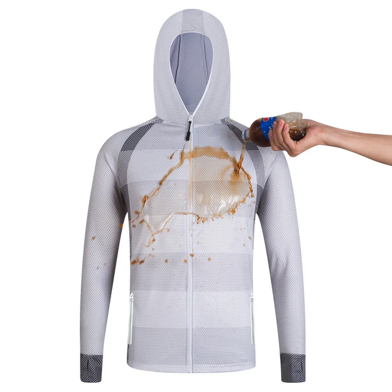 Sudadera con capucha de pesca impermeable para hombre, ropa de protección solar Anti-UV, camisa de ciclismo, ropa de senderismo de secado rápido, abrigo para el cuello y la cara