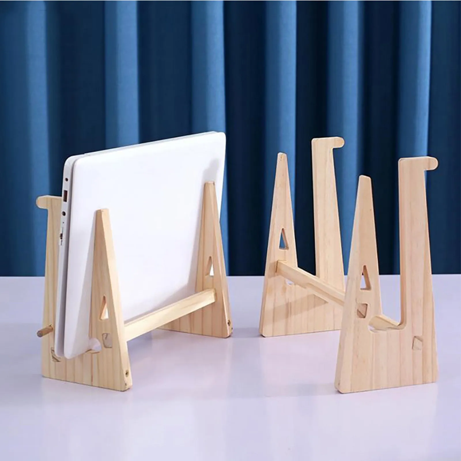 

1Pcs Notebook Heighten Stand Wooden Laptop Holder Ergonomic Desk Rack Home Office Storage Computer Bracket Organizer