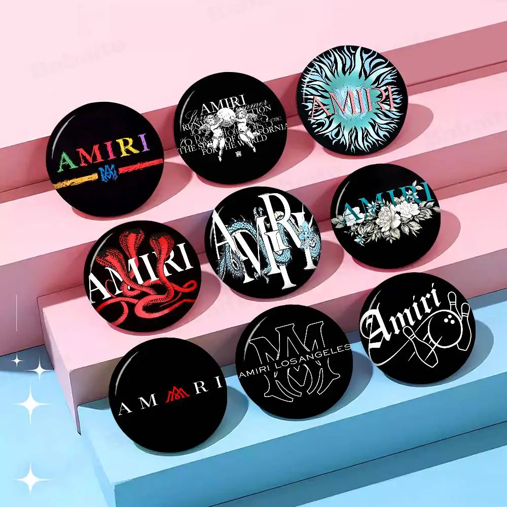 Luxury Design A-Amiries Tinplate Soft Button Pin Brooch Metal Badge Custom Jewelry Accessories Hat Bag Lapel