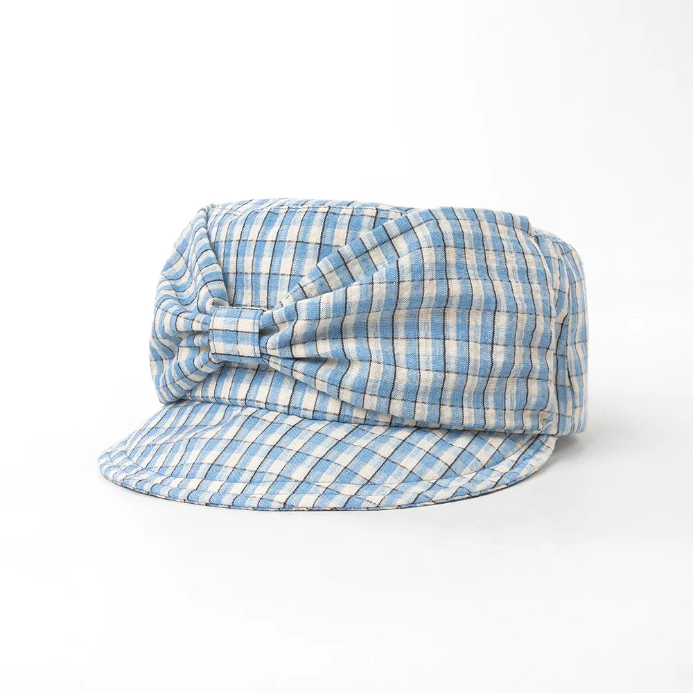 

Cap Flat Hat Women Bow Plaid Windproof Accessory For Autumn Spring Golf Climb Outdoor Sports