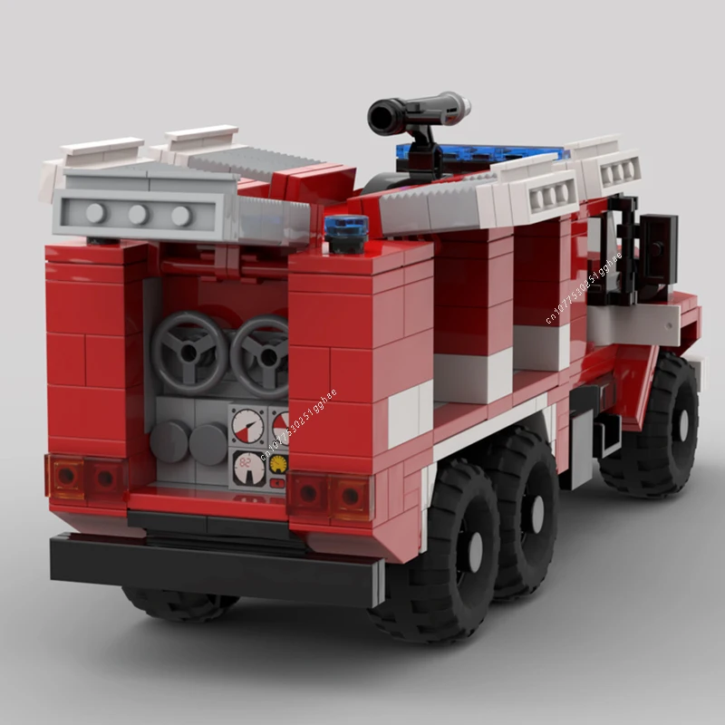 Classical City Vehicles MOC URAL 4320 6x6 Fire truck Building Blocks Model Bricks Sets Assemble Display Children\'s Toys Gifts