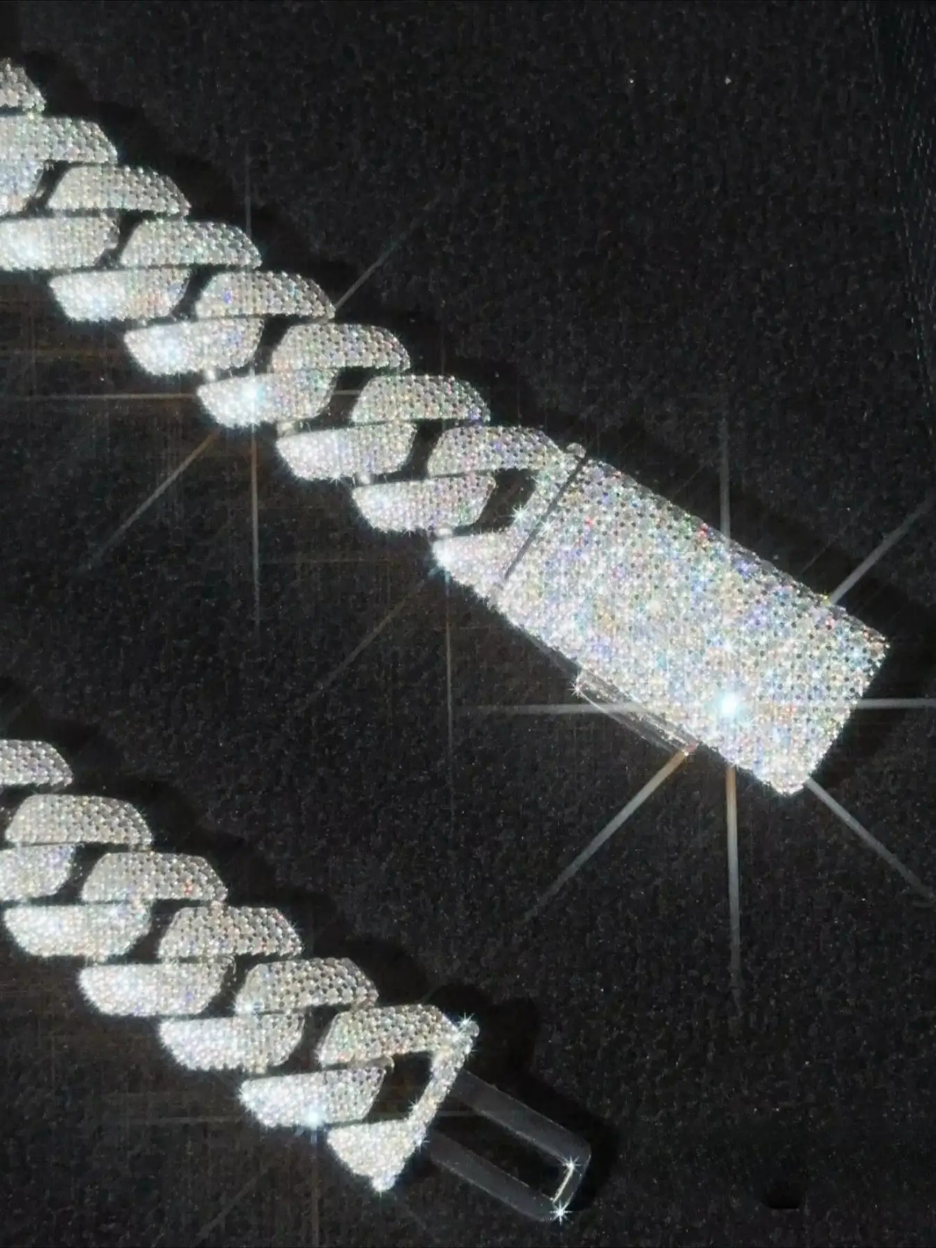 20mm 4-row iced-out full diamond chain Cuban high-quality hip-hop jewelry Cuban chain, iced Miami plain Cuban chain,