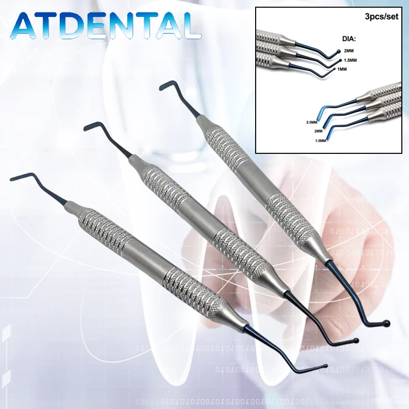 

3Piece Dental Composite Resin Filling Spatulas Set Lightweight Non-Stick Coating for Dentists Teeth Repair and Filling Kit