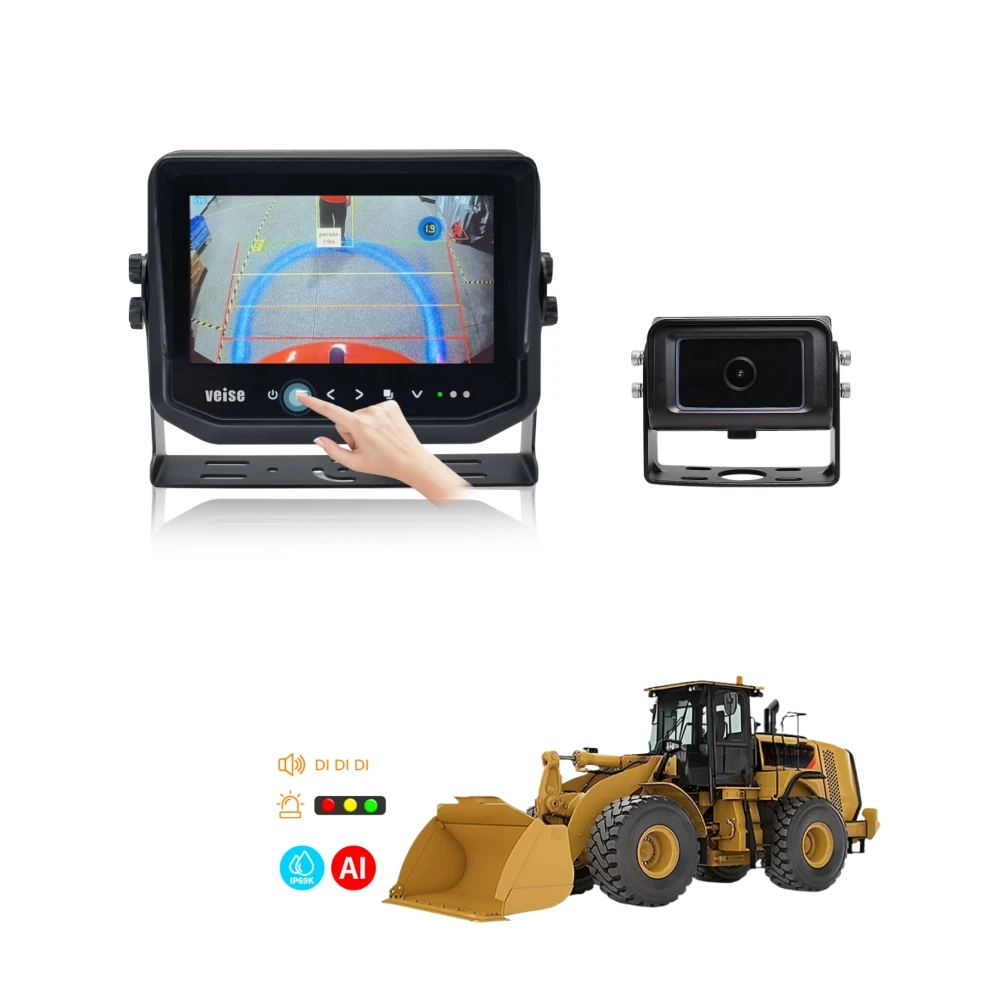 

AI Camera Forklift Proximity Warning Alert Heavy Duty Equipment Rear View Backup Camera System for Loader Construction Vehicls
