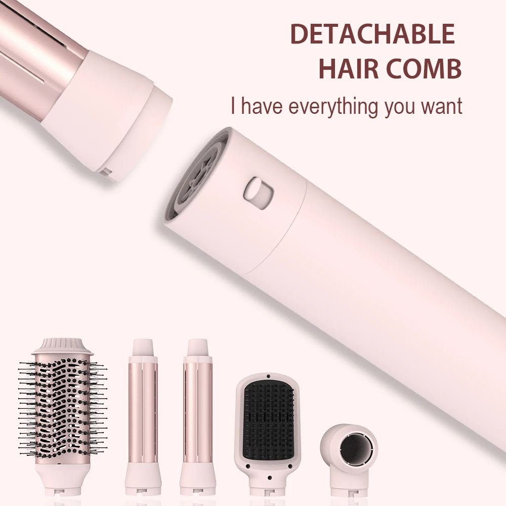 متعددة الوظائف الدورية مصفف شعر 6 في 1 الأيونات السالبة مجفف الشعر خطوة واحدة فرشاة الهواء الساخن مكواة تجعيد