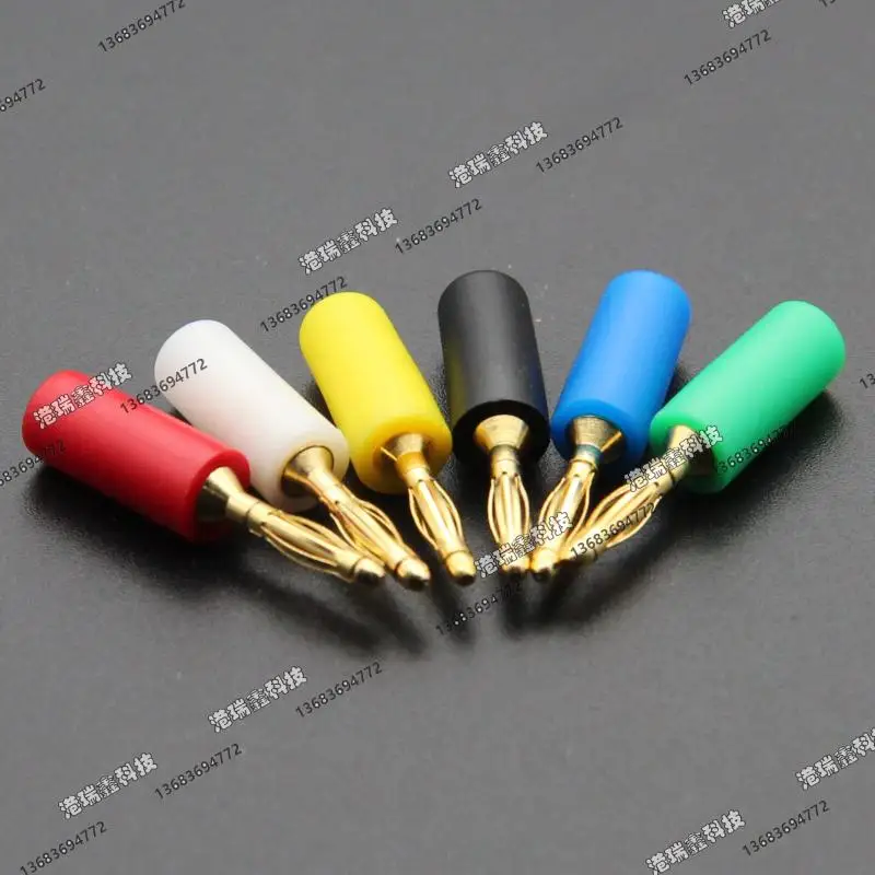 [SA]2MM banana plug black and red yellow blue color test head hard plastic gold-plated connectors A-1004 wire bonders--100PCS/LO