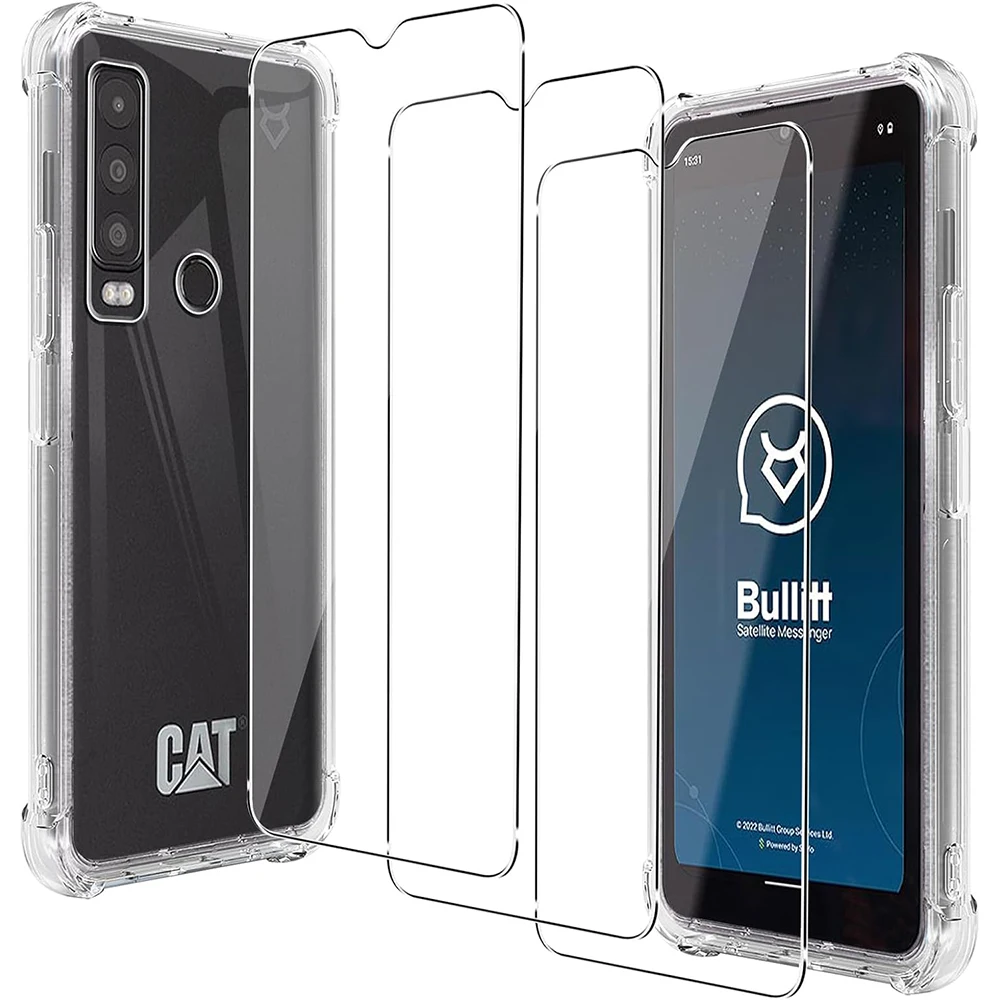 3-in-1 Glass + Full Cover Case for CAT S75 5G Silicone Case for CAT S75 5G Screen Protector