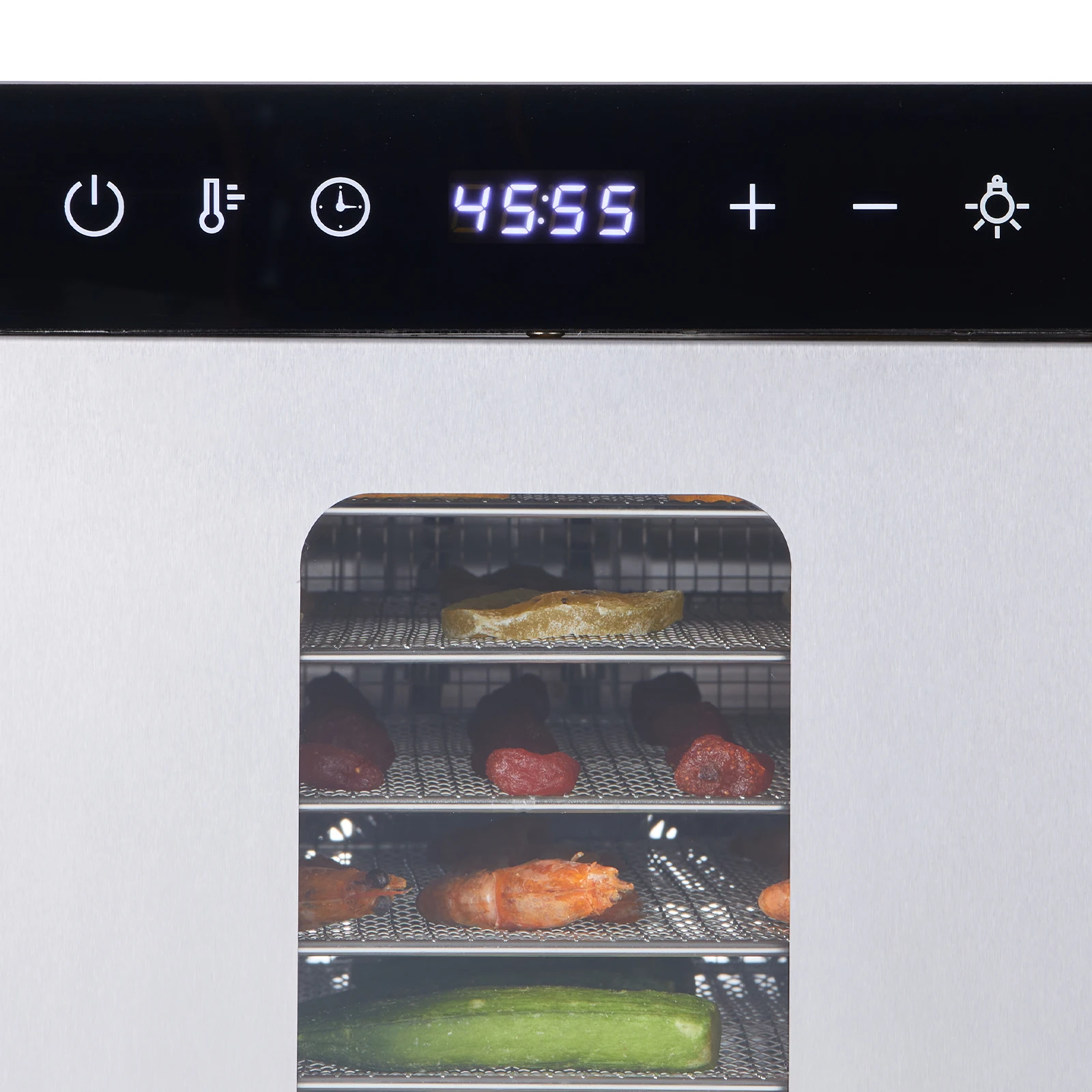 Dörrgerät, 10 Edelstahltabletts, 1000 W elektrischer Lebensmitteltrockner mit digitalem einstellbarem Timer und Temperatur für