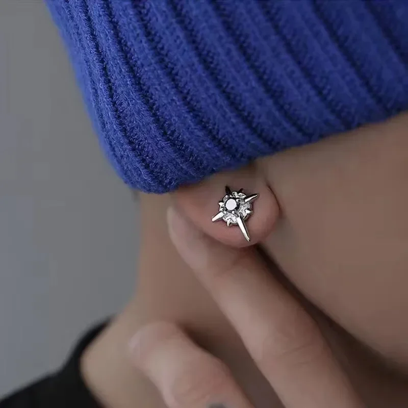 1 زوج الأزياء نورث ستار المغناطيس قرط كبس للرجال دون ثقوب الأذن أقراط النساء مجوهرات بسيطة الديكور اليومي هدايا الحفلات