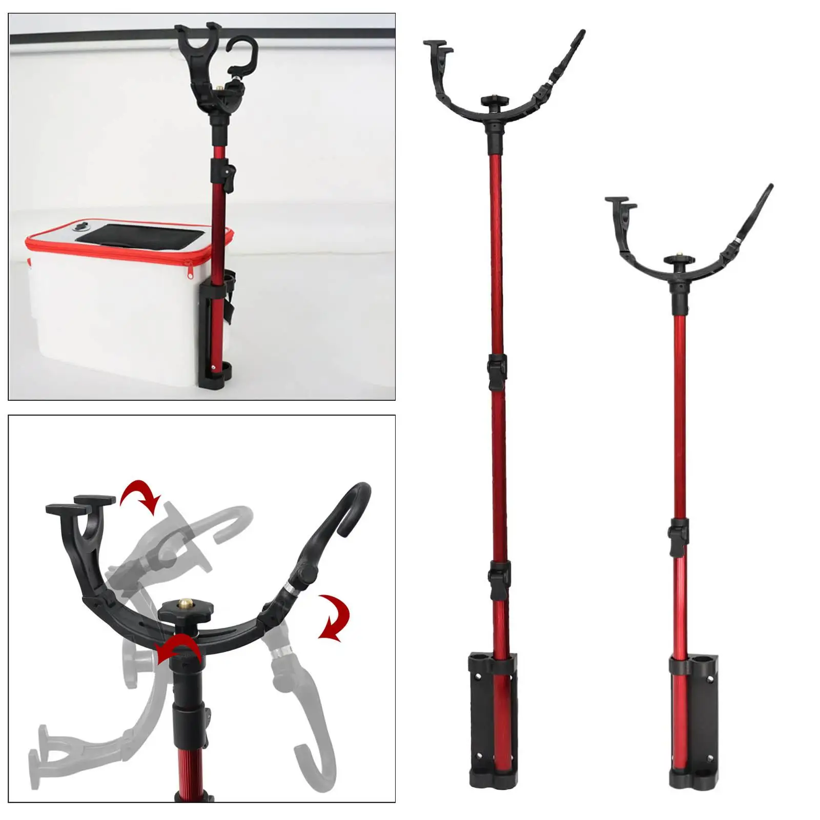 3 in 1 Fishing Rod Holder Fish Pole Bracket Rack Retractable Fishing Rod