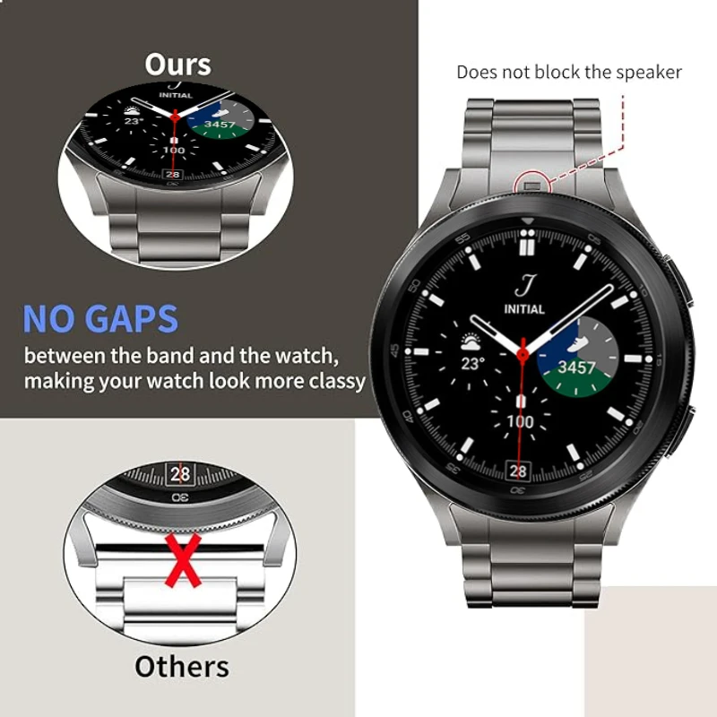 Titanium alloy watch strap For Samsung Galaxy watch 7 6 5 40mm 44mm 45mm High end wristband For Watch 6 4 Classic 47mm 46mm 43mm