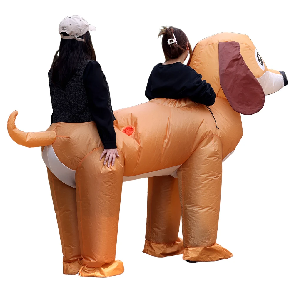 Adult Couple Sausage Dog Jumpsuit Inflatable Suit Couple Dog Riding Costume Role-playing Costume Carnival Party Funny Props - view 5
