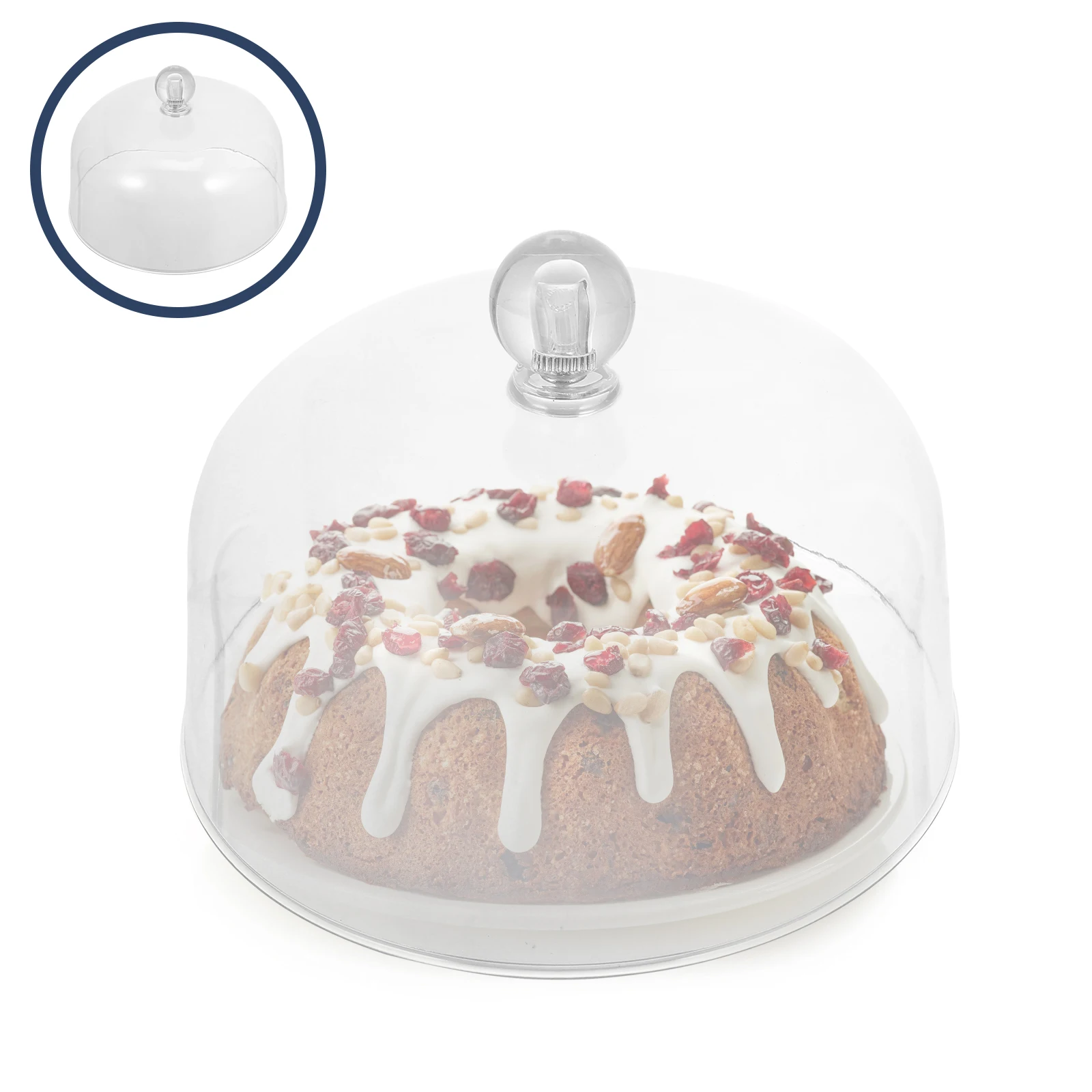 

Transparent Food Cover Sturdy Acrylic Dome Shape Round Cake Dome Lightweight Portable Household Food Lid Protector