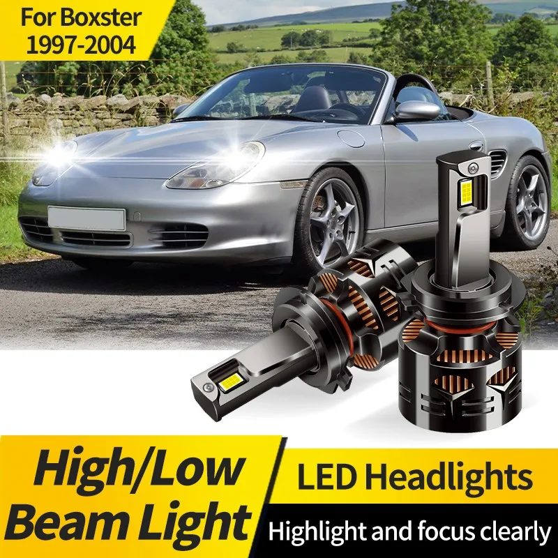 

2PCS H7 LED Headlamps Bulbs For Boxster 1997 1998 1999 2000 2001-2004 H7 H11 High Low Beam Headlight White Front Lamp for Cars