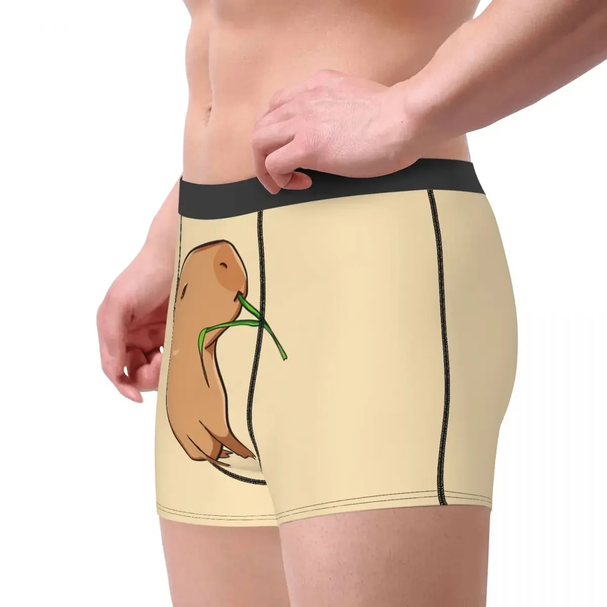 Leaf Capybara Animal Underpants Homme Panties Men's Underwear Print Shorts Boxer Briefs