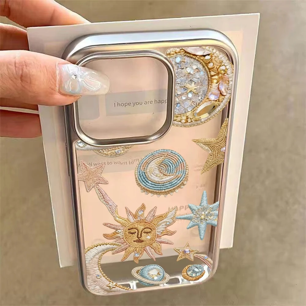 

Sun Stars and Moon Art Design Phone Case For iPhone 17 Air 16e 16 Pro Max 15 14 Plus 13 12 11 Shockproof Silicone Back Cover