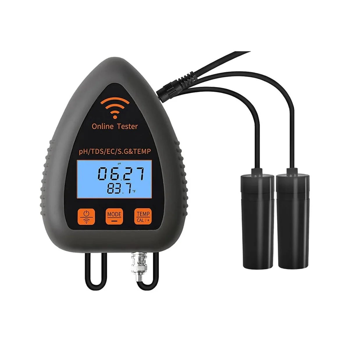 WiFi PH Monitor, Hydroponic PH Meter EC and TDS Tester, 5In1 Hydroponic Nutrients Tester with Data Logging US Plug