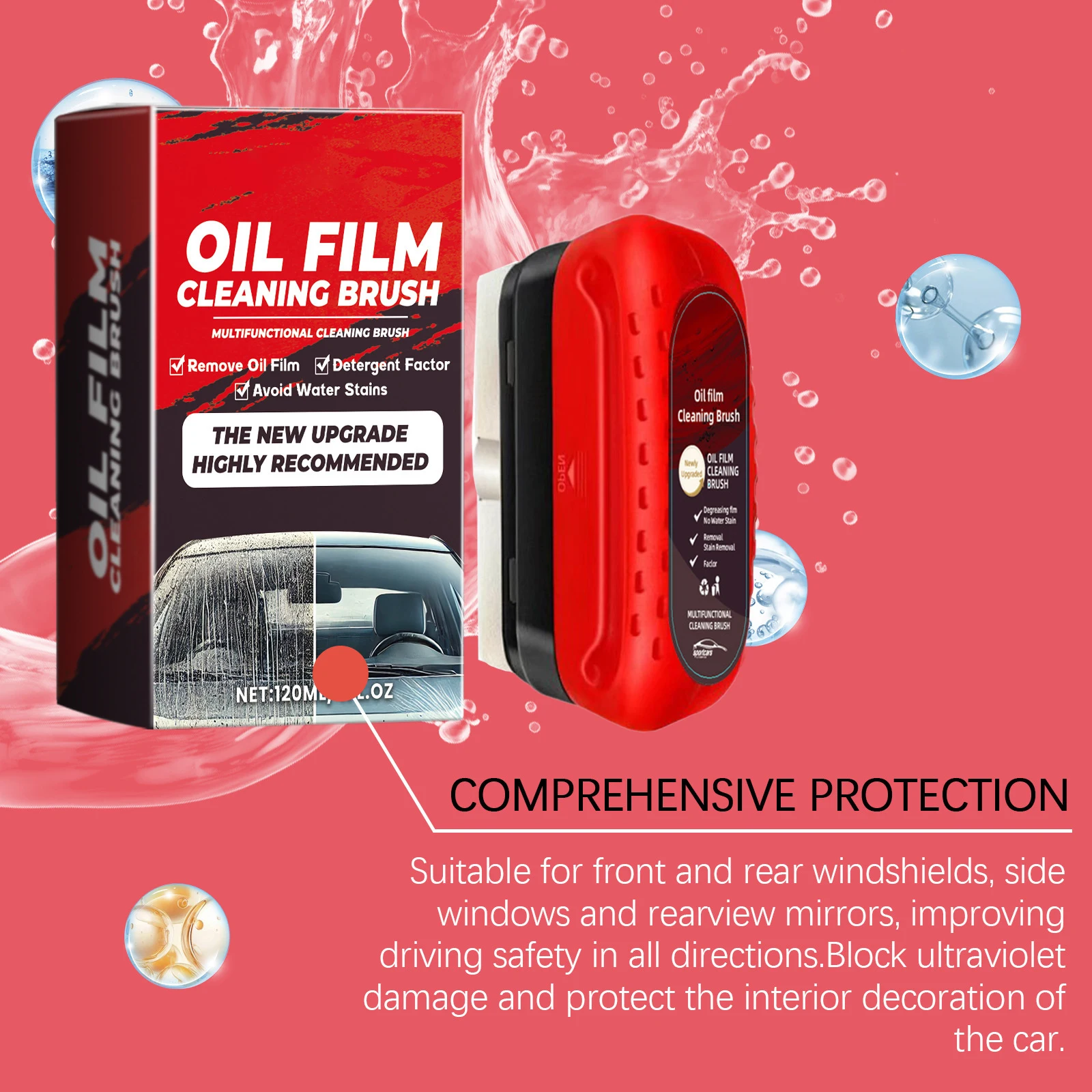 CarGlassOilFilmCleaningBrushPowerfulStainRemovalFrontWindshieldSideWindowRearviewMirrorCoatingCrystal CoatingGlass Cleaning Wipe