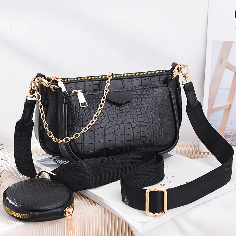 Shoulder Side Handbag for Women, Clutch with Coin Purse, Chain Strap, Small Crossbody Bag, Trendy Design