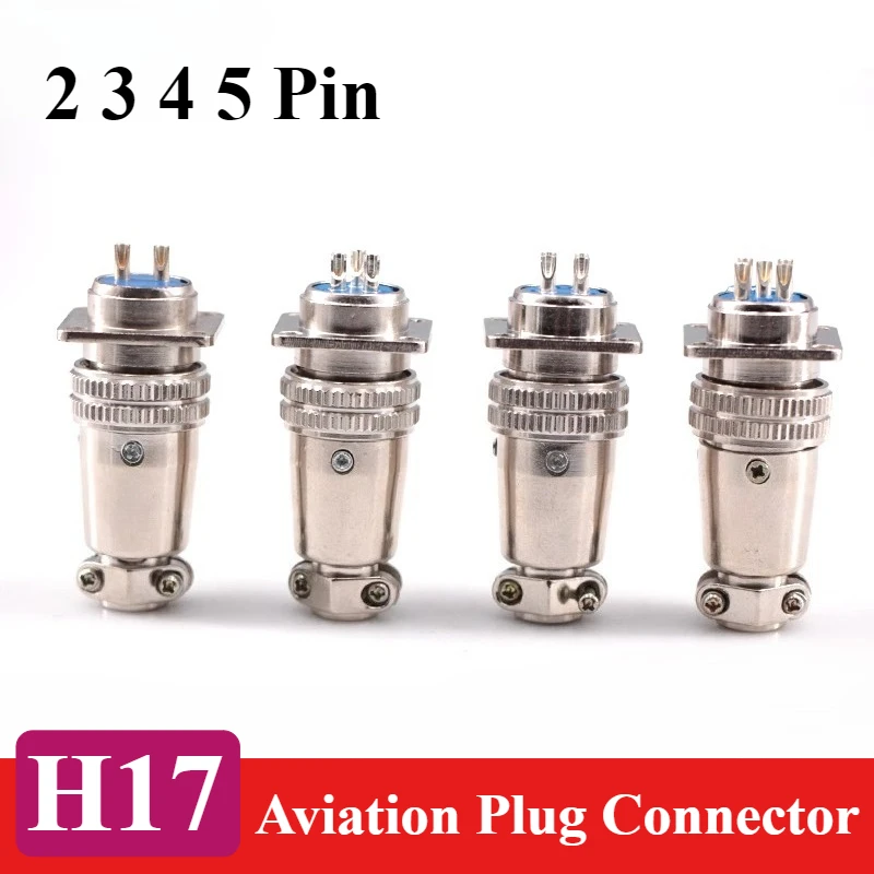 H17 2 3 4 5Pin Welded Connector 20A Square Aviation Plug Male Female Socket Adapter Used For Engraving Machine Spindle Motor