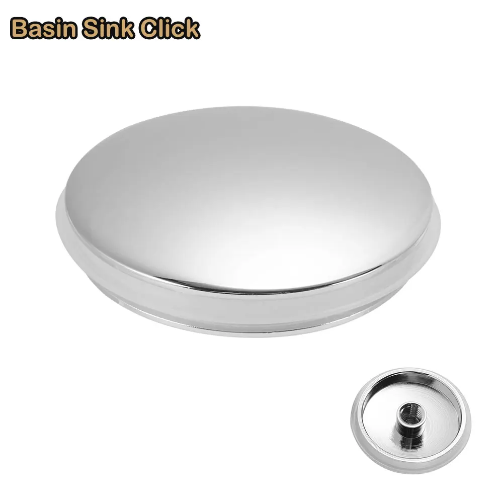 New Easy Pop-Up Click Clack Chrome For Most Bathroom Basin Sink And Bathtub Sink Plug 36mm Replacement Sink Waste Plug Cap
