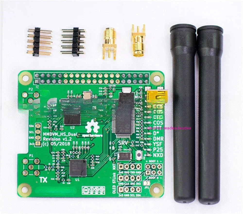 

MMDVM_HS_Dual_Hat Duplex Hotspot +OLED +Antenna Support P25 DMR YSF NXDN