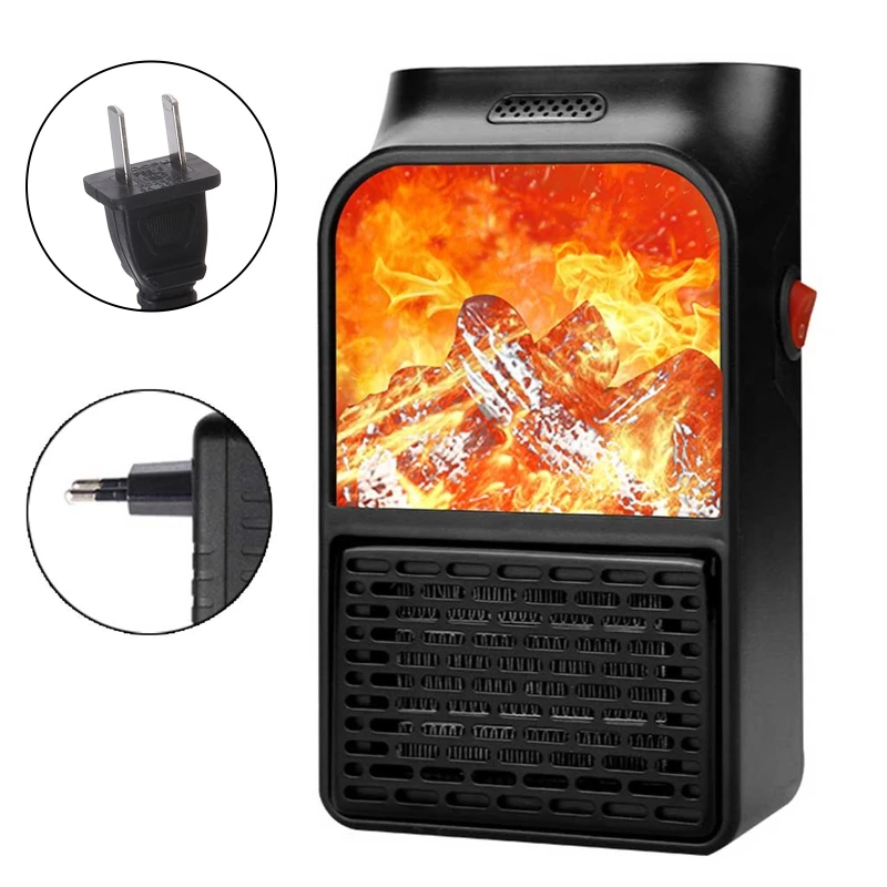 

Flame Space Portable Electric 900W for Office Home Use Black Dropship