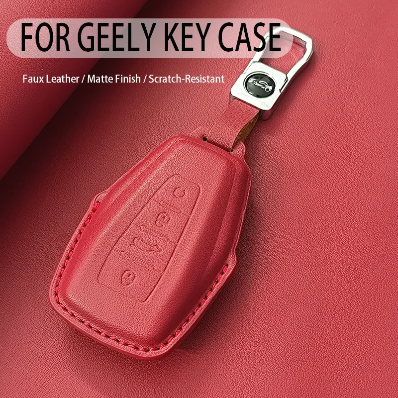 Car Key Case Cover Fob for Geely Atlas Boyue NL3 Coolray 2024 X6 X7 EX7 Emgrand Kulrey GT GC9 Keyless Keychain Durable Luxury