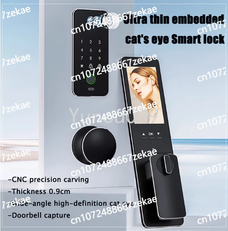 3D Door Password Lock with Wifi Electronic Face Control APP Recognition Fingerprint Unlock Lock Biometrics Camera Smart