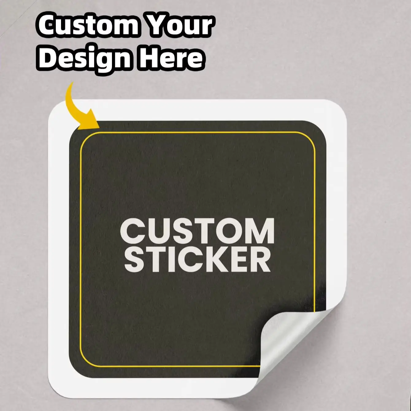 1-200PCS Custom Square Stickers for Planners, Mason Jars, Binders, Mirrors, Bike Frames, Folders, Lunch Boxes&Skateboards Labels