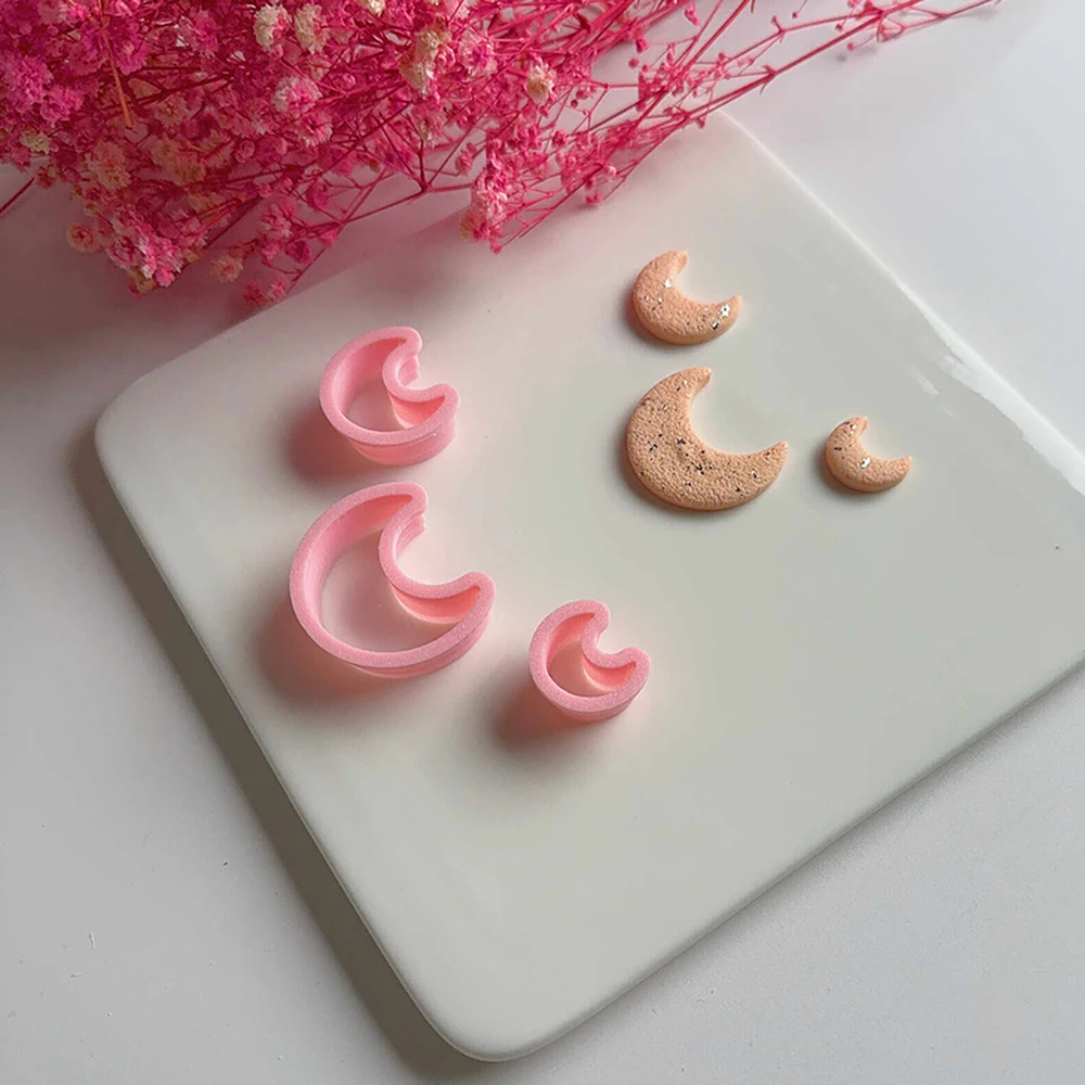 Different Sizes Moon Shape Soft Pottery Polymer Clay Cutter Cutting Molds For Pendant Earrings Jewelry Decoration Making Tools