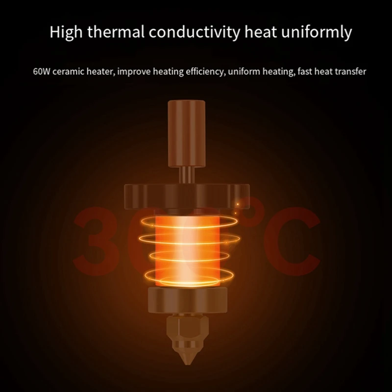 Para Creality K1 / K1 Max Hotend Kit Bico de bloco de aquecimento cerâmico 300 ° Extrusora C de alta velocidade para acessórios de atualização Creality K1