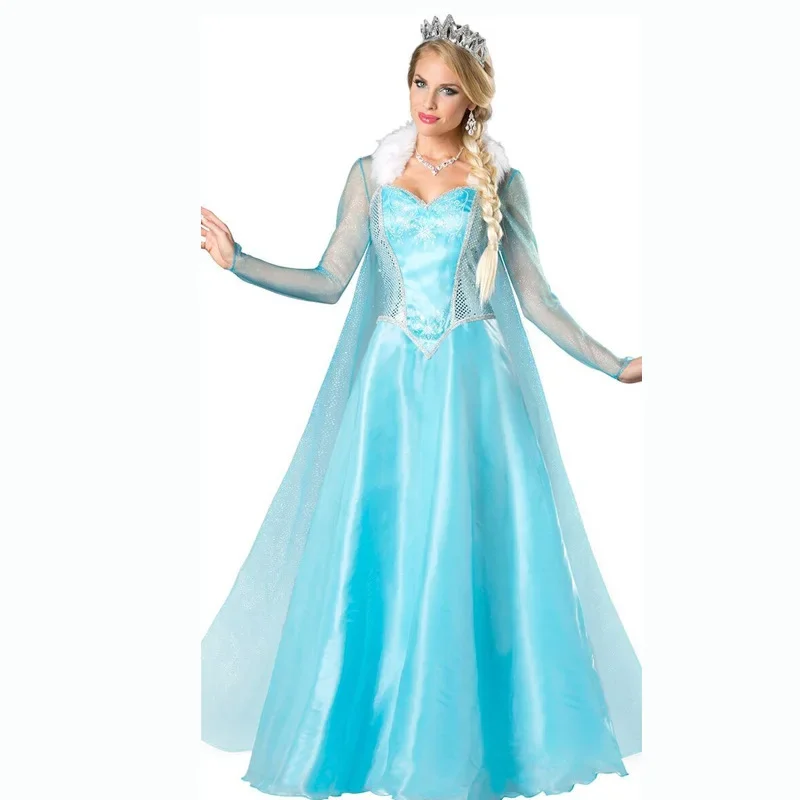 Anime Anna Princess Cosplay Costume Adults Snow Grow Elsa Clothing Fairy Tale Party Dresses for Women Halloween Costumes 2024