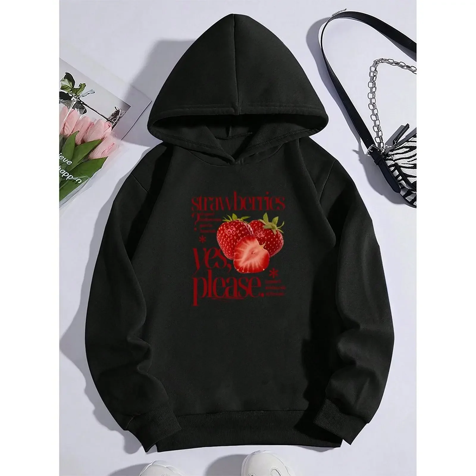 

2025 Sweatshirts For Woman Loose Hoodies Winter Casual Lemon Printed Comfortable Female Long Sleeve Tops Oversized Pullover