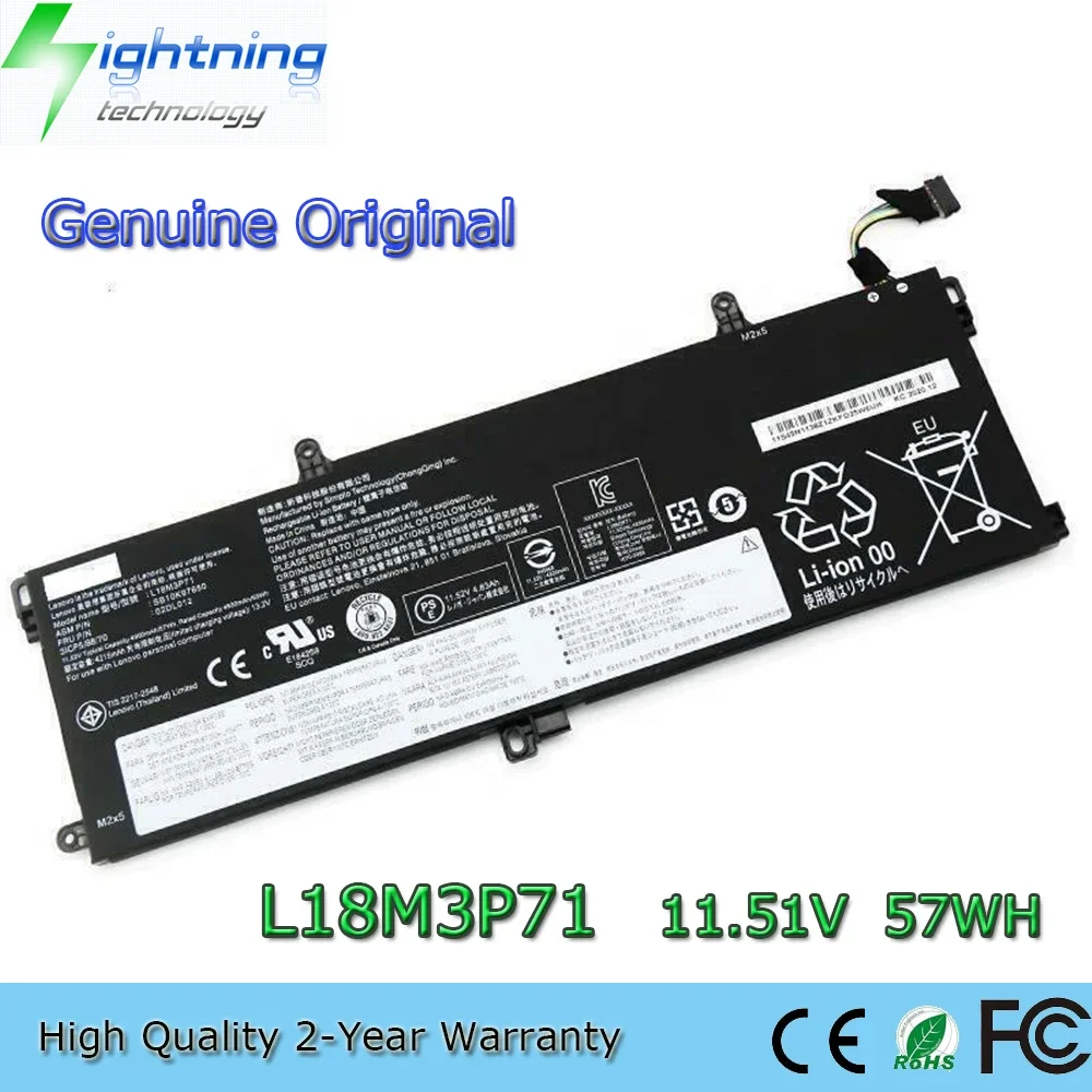 

New Genuine Original L18M3P71 11.52V 57Wh Laptop Battery for Lenovo ThinkPad T590 P53S T15 P15s 1st Gen Series L18L3P71 etc.