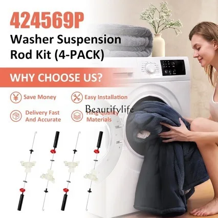 424569P Washing Machine Suspension Rod Kit 4-Pack - Replace 421841P Washing Machine Suspension Rod