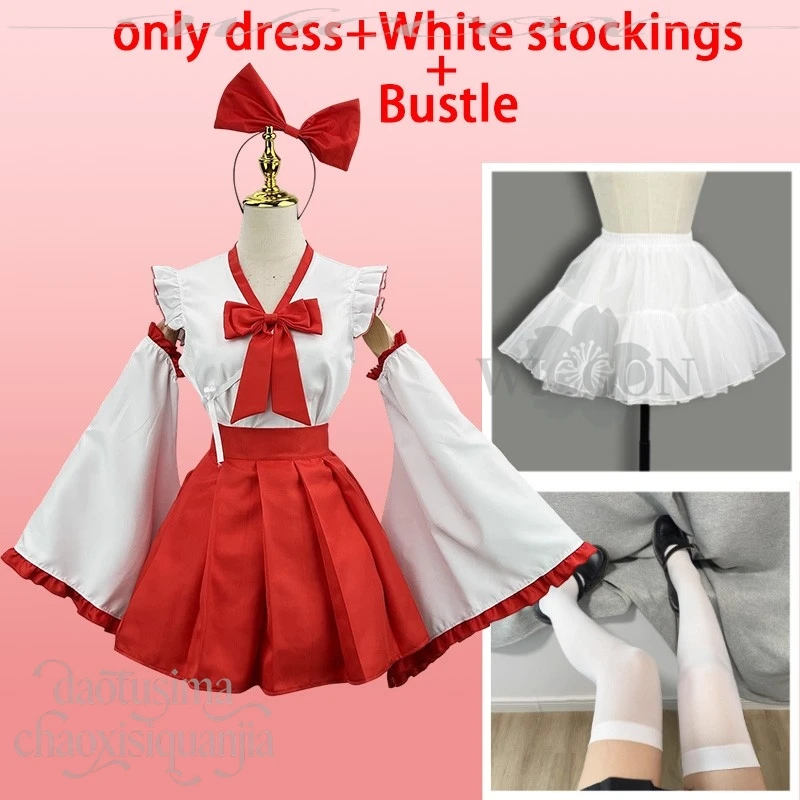 2026 عيد الميلاد التصميم الأصلي Kawaii اليابانية ميكو الساحرة الأحمر فستان قصير القوس عقال لطيف الساحرة أنيمي زي هالوين كوس #2